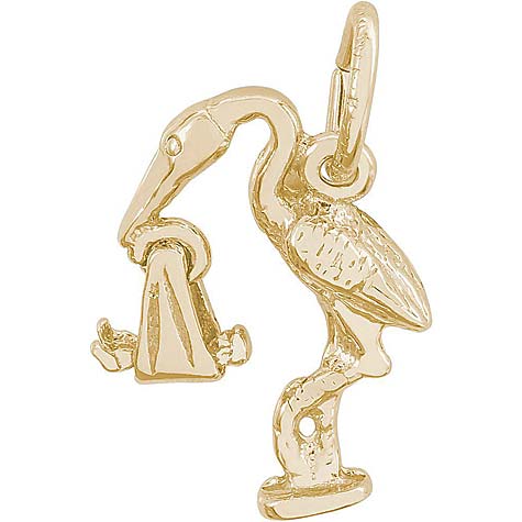 10K Gold Stork Charm by Rembrandt Charms 10K Gold Stork Charm by Rembrandt Charms