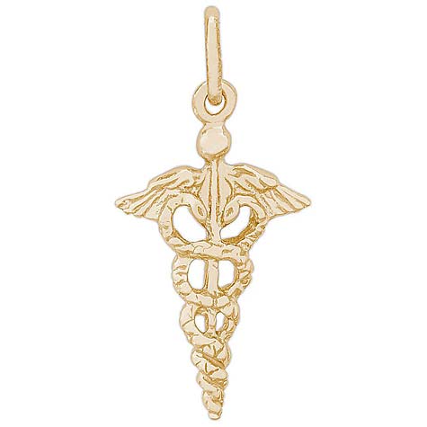 Gold Plate Caduceus Charm by Rembrandt Charms Gold Plate Caduceus Charm by Rembrandt Charms