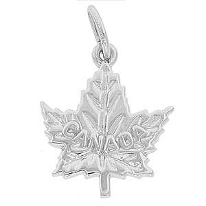 14K White Gold Canada Maple Leaf Charm by Rembrandt Charms 14K White Gold Canada Maple Leaf Charm by Rembrandt Charms