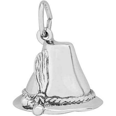 14K White Gold Tyrol Hat Charm by Rembrandt Charms 14K White Gold Tyrol Hat Charm by Rembrandt Charms