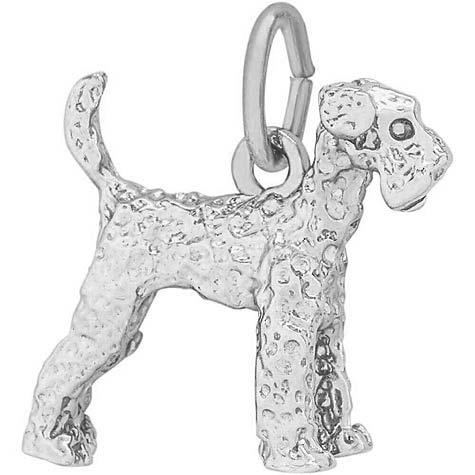 14k White Gold Airedale Dog Charm by Rembrandt Charms 14k White Gold Airedale Dog Charm by Rembrandt Charms