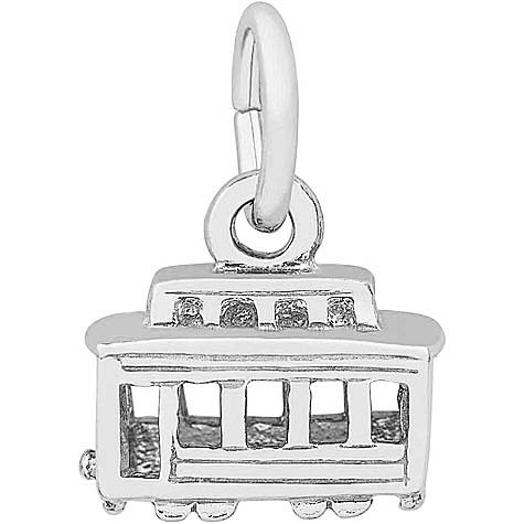 14K White Gold Cable Car Accent Charm by Rembrandt Charms 14K White Gold Cable Car Accent Charm by Rembrandt Charms