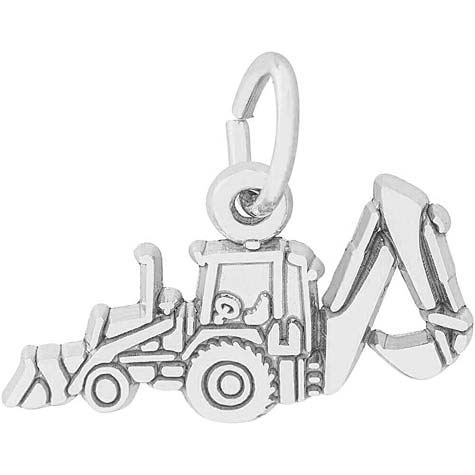 14K White Gold Backhoe Charm by Rembrandt Charms 14K White Gold Backhoe Charm by Rembrandt Charms
