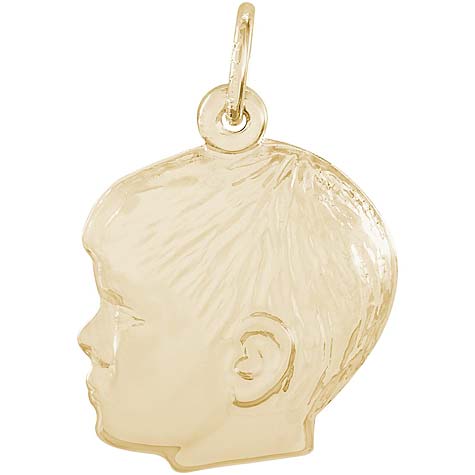 Gold Plate Young Boy's Head Charm by Rembrandt Charms Gold Plate Young Boy's Head Charm by Rembrandt Charms