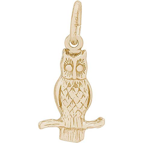 Gold Plated Long Eared Owl Charm by Rembrandt Charms Gold Plated Long Eared Owl Charm by Rembrandt Charms