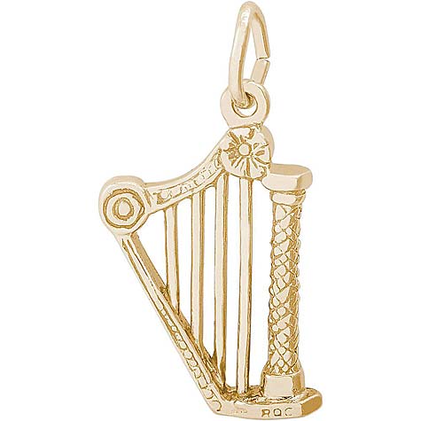 Gold Plate Harp Charm by Rembrandt Charms Gold Plate Harp Charm by Rembrandt Charms