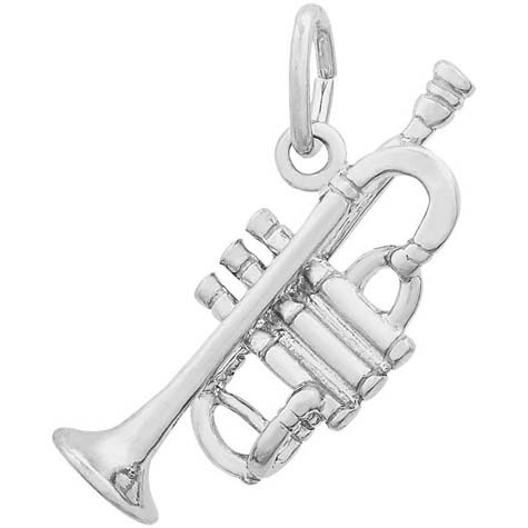 14K White Gold Trumpet Charm by Rembrandt Charms 14K White Gold Trumpet Charm by Rembrandt Charms