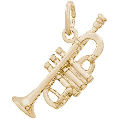 Gold Plate Trumpet Charm by Rembrandt Charms Gold Plate Trumpet Charm by Rembrandt Charms