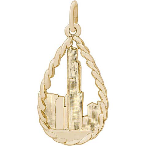 14K Gold Chicago Sears Tower Charm by Rembrandt Charms 14K Gold Chicago Sears Tower Charm by Rembrandt Charms