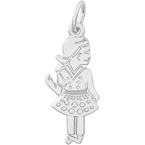 Sterling Silver Waving Girl Charm by Rembrandt Charms Sterling Silver Waving Girl Charm by Rembrandt Charms