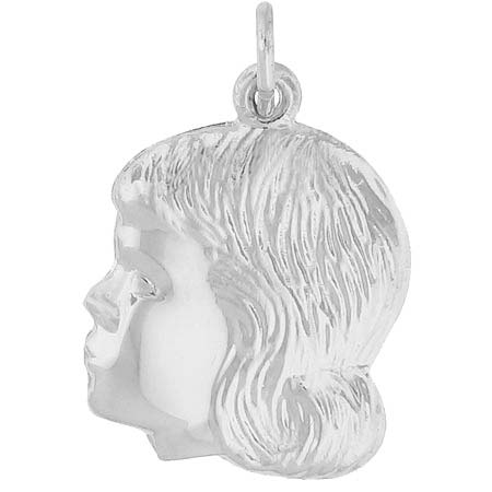 Sterling Silver Young Girl's Head Charm by Rembrandt Charms Sterling Silver Young Girl's Head Charm by Rembrandt Charms