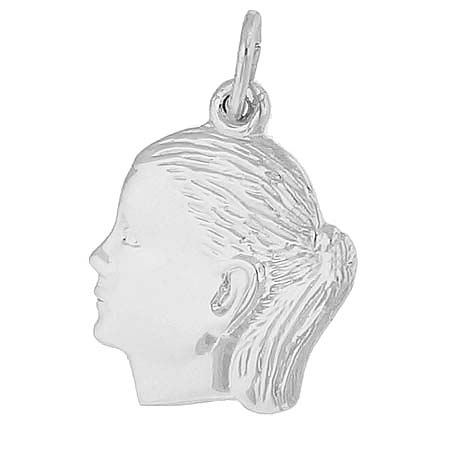 14k White Gold Girl's Head Charm by Rembrandt Charms 14k White Gold Girl's Head Charm by Rembrandt Charms
