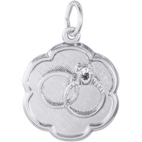 Sterling Silver Wedding Rings Scalloped Disc by Rembrandt Charms Sterling Silver Wedding Rings Scalloped Disc by Rembrandt Charms
