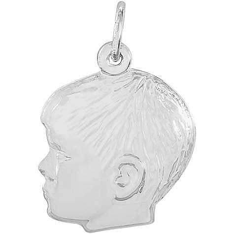 14K White Gold Young Boy's Head Charm by Rembrandt Charms 14K White Gold Young Boy's Head Charm by Rembrandt Charms
