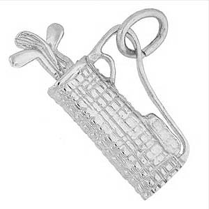 Sterling Silver Plaid Golf Bag Charm by Rembrandt Charms Sterling Silver Plaid Golf Bag Charm by Rembrandt Charms