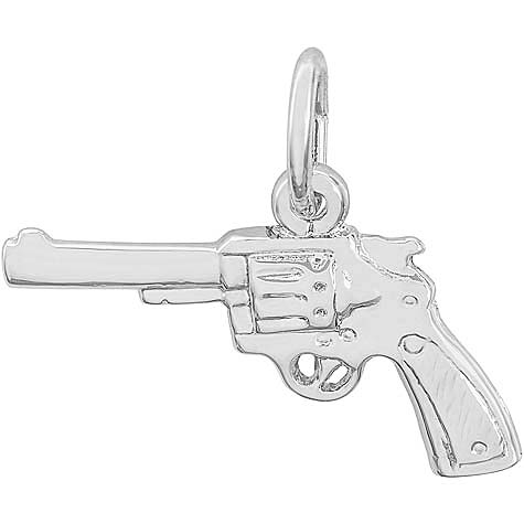 14K White Gold Revolver Charm by Rembrandt Charms 14K White Gold Revolver Charm by Rembrandt Charms