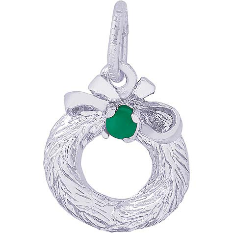 14K White Gold Wreath with Bead Charm by Rembrandt Charms 14K White Gold Wreath with Bead Charm by Rembrandt Charms