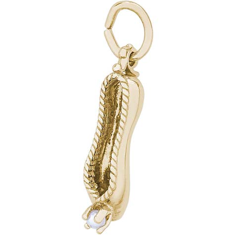 14K Gold Ballet Slipper with Pearl Charm by Rembrandt Charms 14K Gold Ballet Slipper with Pearl Charm by Rembrandt Charms