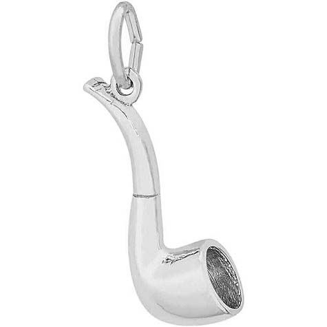 14K White Gold Pipe Charm by Rembrandt Charms 14K White Gold Pipe Charm by Rembrandt Charms