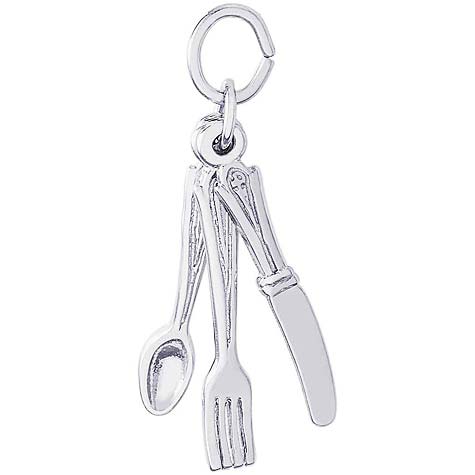 Sterling Silver Eating Utensils Charm by Rembrandt Charms Sterling Silver Eating Utensils Charm by Rembrandt Charms