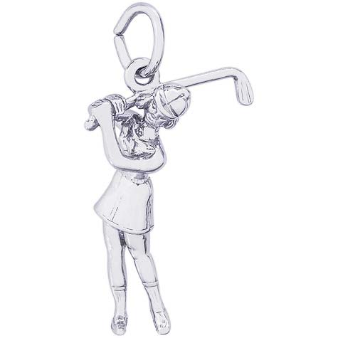 Sterling Silver Female Golfer Charm by Rembrandt Charms Sterling Silver Female Golfer Charm by Rembrandt Charms