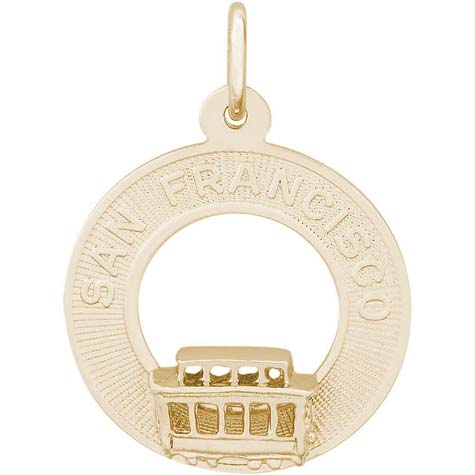 14K Gold San Francisco Cable Car Charm by Rembrandt Charms 14K Gold San Francisco Cable Car Charm by Rembrandt Charms