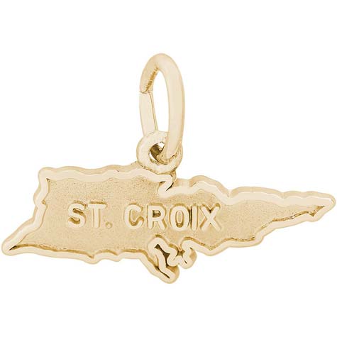 14K Gold St. Croix Island Map Charm by Rembrandt Charms 14K Gold St. Croix Island Map Charm by Rembrandt Charms