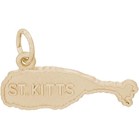 14K Gold St. Kitts Island Map Charm by Rembrandt Charms 14K Gold St. Kitts Island Map Charm by Rembrandt Charms