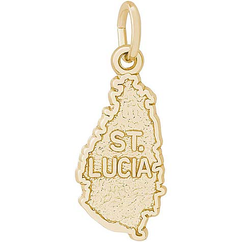 14K Gold St. Lucia Island Map Charm by Rembrandt Charms 14K Gold St. Lucia Island Map Charm by Rembrandt Charms