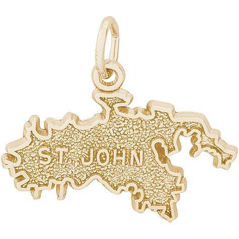 14K Gold St. John Island Map Charm by Rembrandt Charms 14K Gold St. John Island Map Charm by Rembrandt Charms