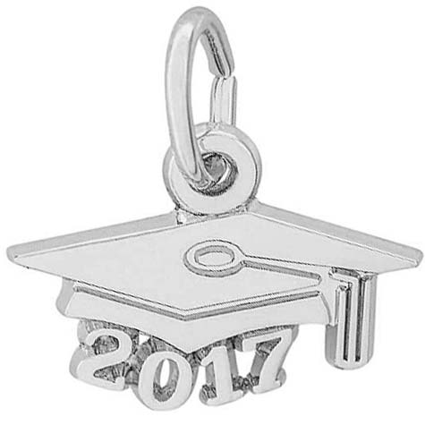 Sterling Silver Graduation Cap 2017 Charm by Rembrandt Charms Sterling Silver Graduation Cap 2017 Charm by Rembrandt Charms