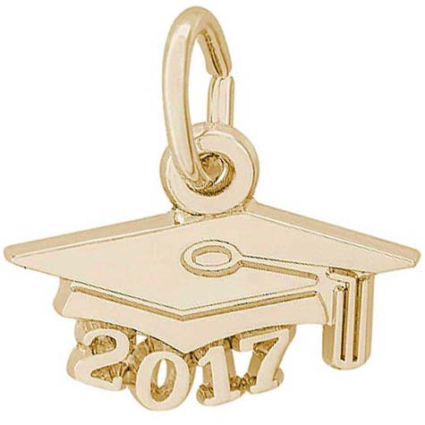 Gold Plated Graduation Cap 2017 Charm by Rembrandt Charms Gold Plated Graduation Cap 2017 Charm by Rembrandt Charms