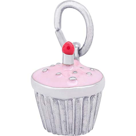 14k White Gold Pink Cupcake 14k White Gold Pink Cupcake