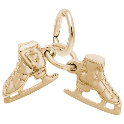 Gold Plate Ice Skates Accent Charm by Rembrandt Charms Gold Plate Ice Skates Accent Charm by Rembrandt Charms