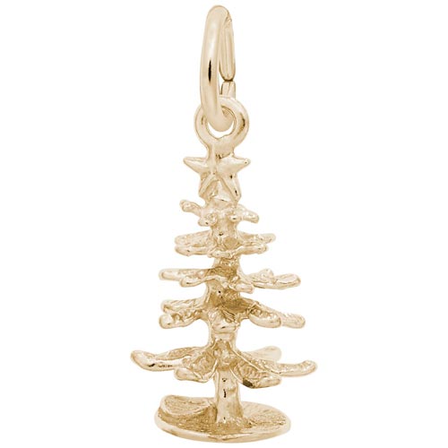 14K Gold Small Evergreen Tree Charm by Rembrandt Charms 14K Gold Small Evergreen Tree Charm by Rembrandt Charms