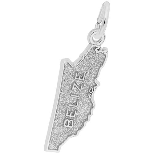 14K White Gold Belize Map Charm by Rembrandt Charms 14K White Gold Belize Map Charm by Rembrandt Charms