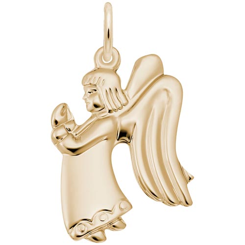 14k Gold Flat Praying Angel Girl Charm by Rembrandt Charms 14k Gold Flat Praying Angel Girl Charm by Rembrandt Charms
