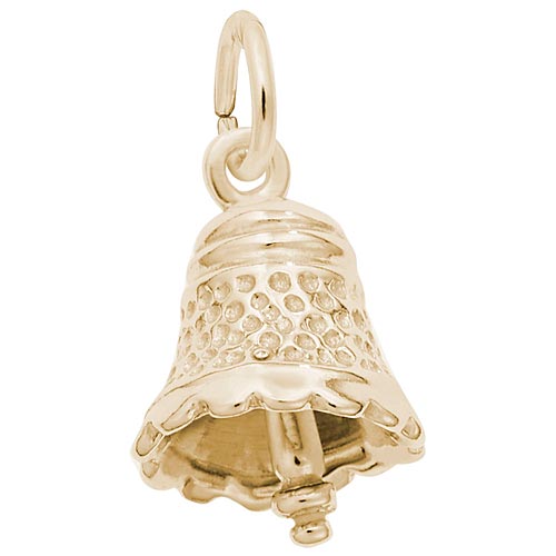 Gold Plate Small Speckled Bell Charm by Rembrandt Charms Gold Plate Small Speckled Bell Charm by Rembrandt Charms