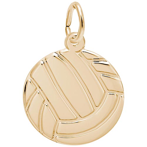 14K Gold Flat Volleyball Charm by Rembrandt Charms 14K Gold Flat Volleyball Charm by Rembrandt Charms