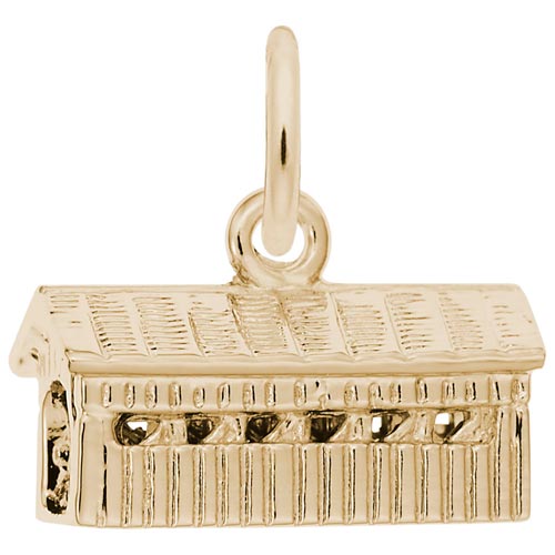 14K Gold Covered Bridge Charm by Rembrandt Charms 14K Gold Covered Bridge Charm by Rembrandt Charms