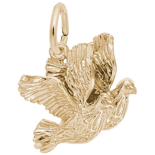 14K Gold Turtle Doves Bird Charm by Rembrandt Charms 14K Gold Turtle Doves Bird Charm by Rembrandt Charms