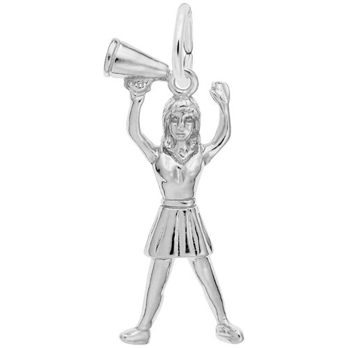 Sterling Silver Cheerleader with Megaphone Charm by Rembrandt Charms Sterling Silver Cheerleader with Megaphone Charm by Rembrandt Charms