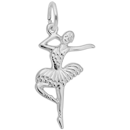 Sterling Silver Ballet Dancer with Tutu Charm by Rembrandt Charms Sterling Silver Ballet Dancer with Tutu Charm by Rembrandt Charms