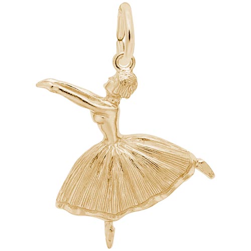 Gold Plate Ballet Dancer with Skirt Charm by Rembrandt Charms Gold Plate Ballet Dancer with Skirt Charm by Rembrandt Charms
