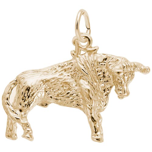 Gold Plated Bull Charm by Rembrandt Charms Gold Plated Bull Charm by Rembrandt Charms