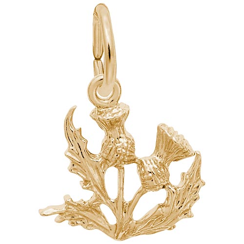 14K Gold Thistle Charm by Rembrandt Charms 14K Gold Thistle Charm by Rembrandt Charms