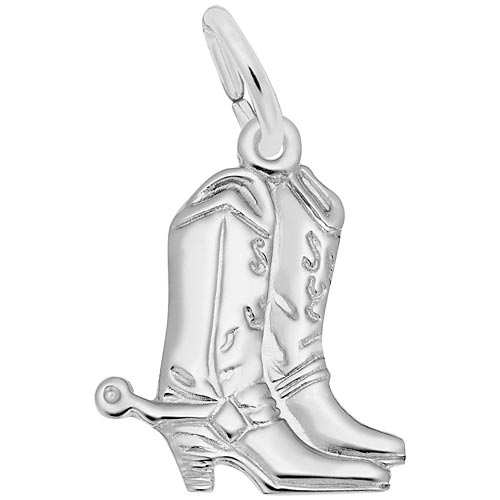 14K White Gold Flat Cowboy Boots Charm by Rembrandt Charms 14K White Gold Flat Cowboy Boots Charm by Rembrandt Charms