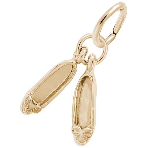 14K Gold Pair of Ballet Shoes Accent by Rembrandt Charms 14K Gold Pair of Ballet Shoes Accent by Rembrandt Charms