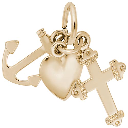 10K Gold Faith, Hope, and Charity Charm by Rembrandt Charms 10K Gold Faith, Hope, and Charity Charm by Rembrandt Charms