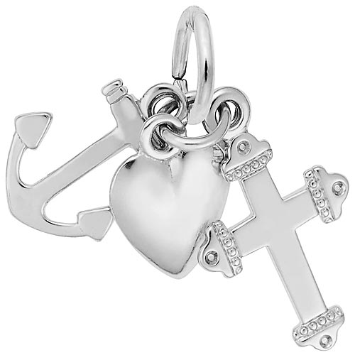 Sterling Silver Faith, Hope, and Charity Charm by Rembrandt Charms Sterling Silver Faith, Hope, and Charity Charm by Rembrandt Charms